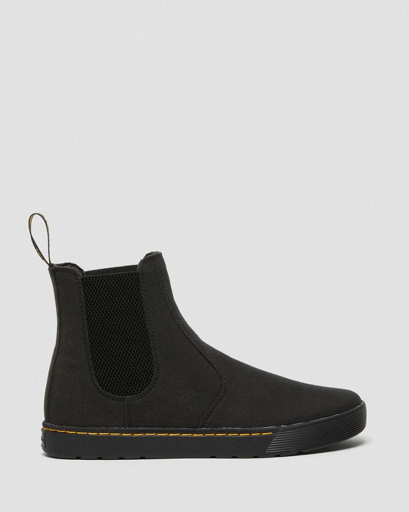 Black Men's Dr Martens Tempesta Men's Canvas Casual Chelsea Boots | CA 495SGL